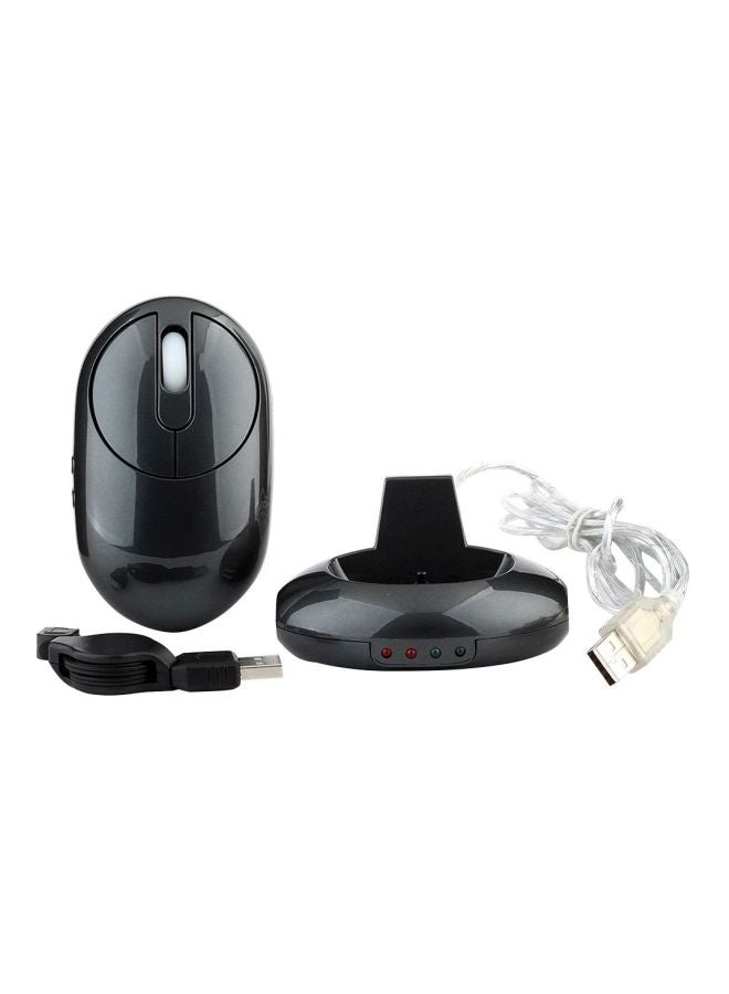 MZ-012 Wireless Optical Mouse With USB Charging Dock Dark Grey - Image 1
