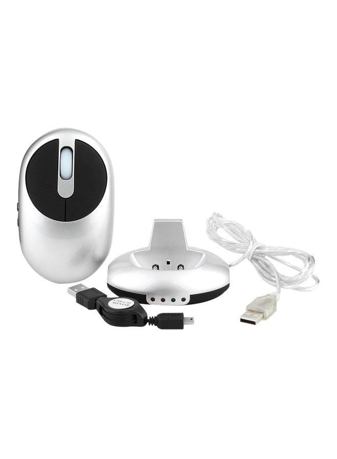 ماوس MZ-012 ضوئي لاسلكي مع قاعدة شحن USB أسود/ فضي - Image 1
