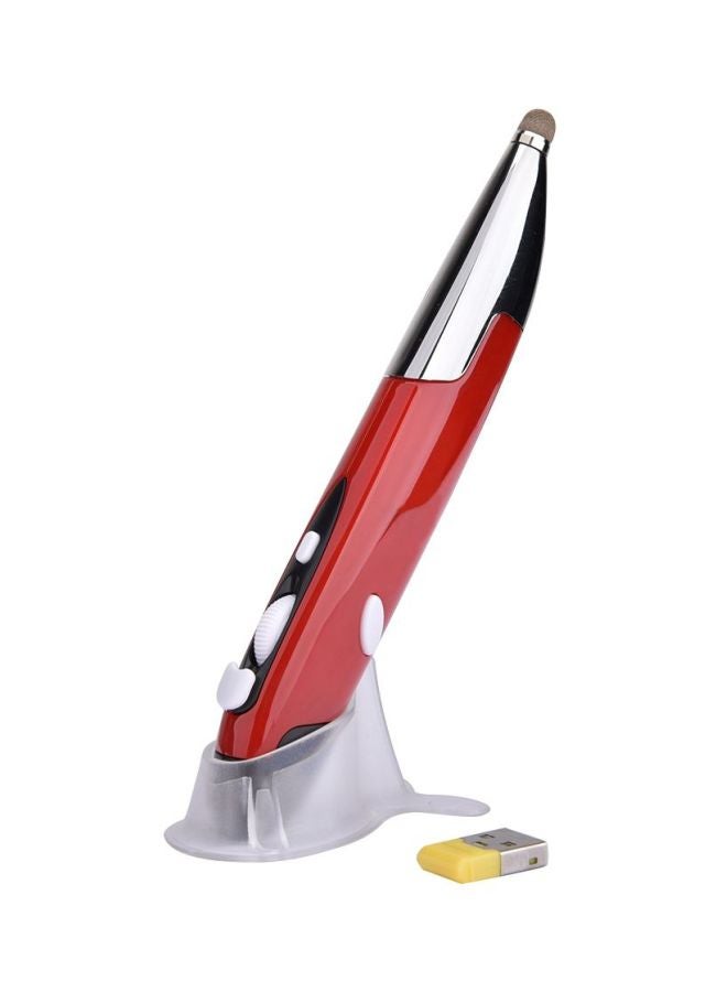 PR-06 Wireless Optical Mouse With Stylus Pen Function Red - Image 1