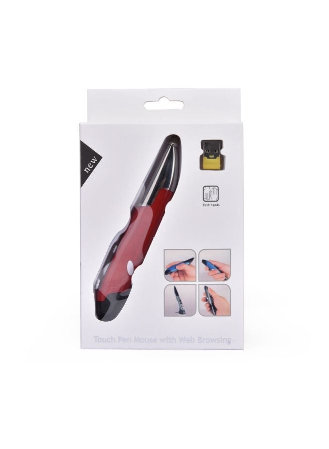 PR-06 Wireless Optical Mouse With Stylus Pen Function Red - Image 3