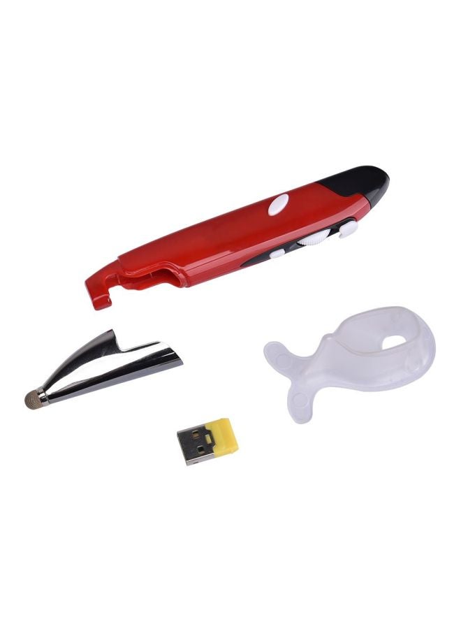PR-06 Wireless Optical Mouse With Stylus Pen Function Red - Image 5