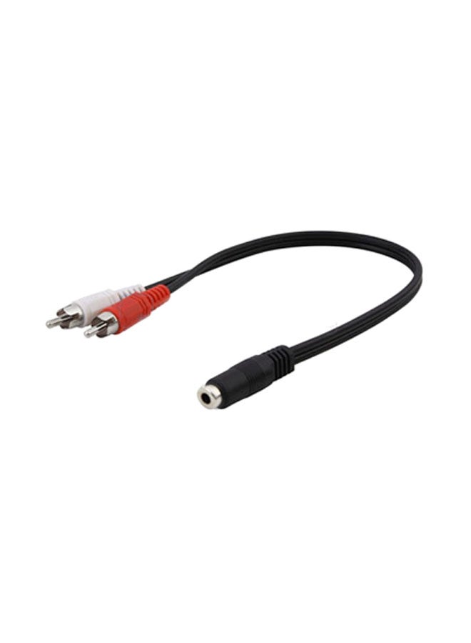 3.5mm Female To 2 Male RCA Plugs Cable Connectors Black/Red/White - Image 2