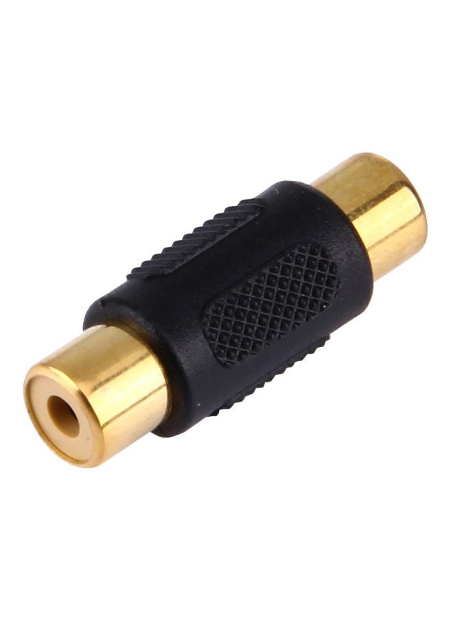 موصل آر سي إيه بمنفذين أنثى إلى أنثى مطليين باللون الذهبي أسود/ذهبي - Image 1