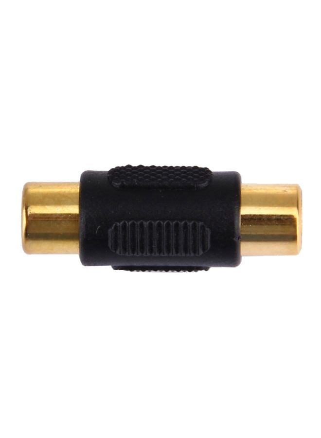 موصل آر سي إيه بمنفذين أنثى إلى أنثى مطليين باللون الذهبي أسود/ذهبي - Image 2