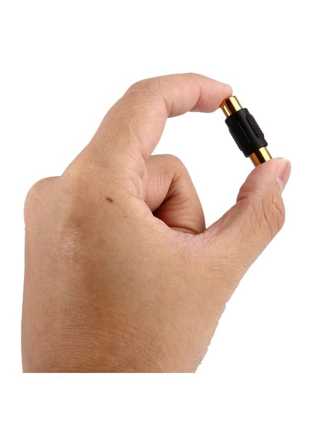 موصل آر سي إيه بمنفذين أنثى إلى أنثى مطليين باللون الذهبي أسود/ذهبي - Image 3