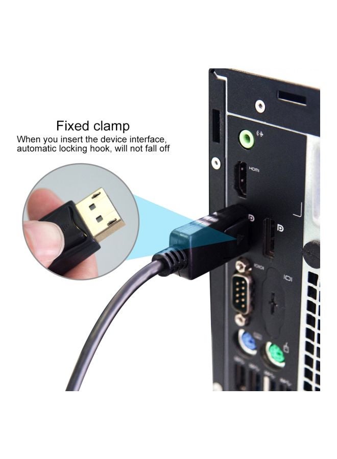 ماركة غير محددة - كابل محول رقمي من منفذ DisplayPort إلى HDMI أسود - Image 1