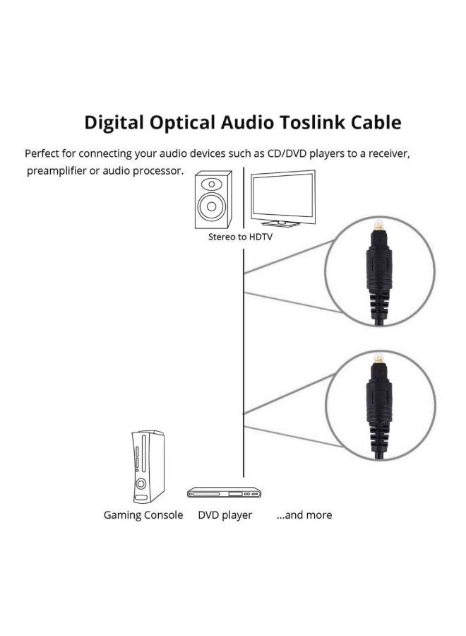 Generic - Digital Audio Optical Fiber Cable Black - Image 1