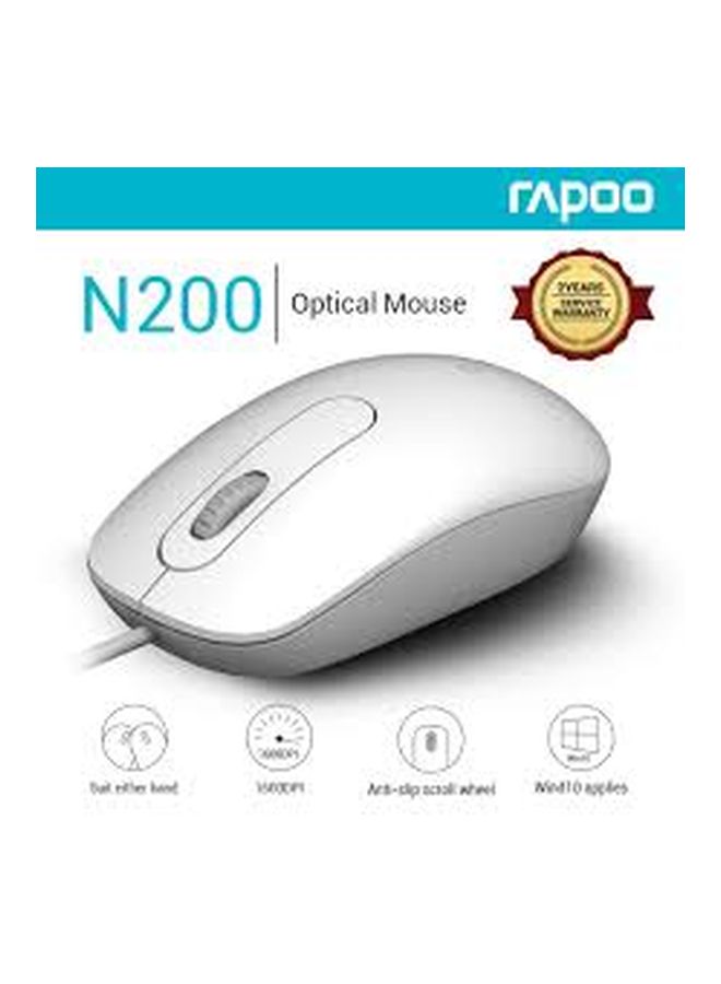رابو ماوس سلكي طراز N100 أبيض - Image 3