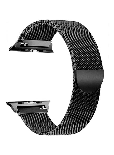 Stainless Steel Replacement Band For Apple iWatch Series 1, 2, 3 And 4 Black