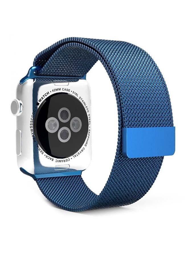 Stainless Steel Wrist Strap For Apple Watch 42mm Blue - Image 2