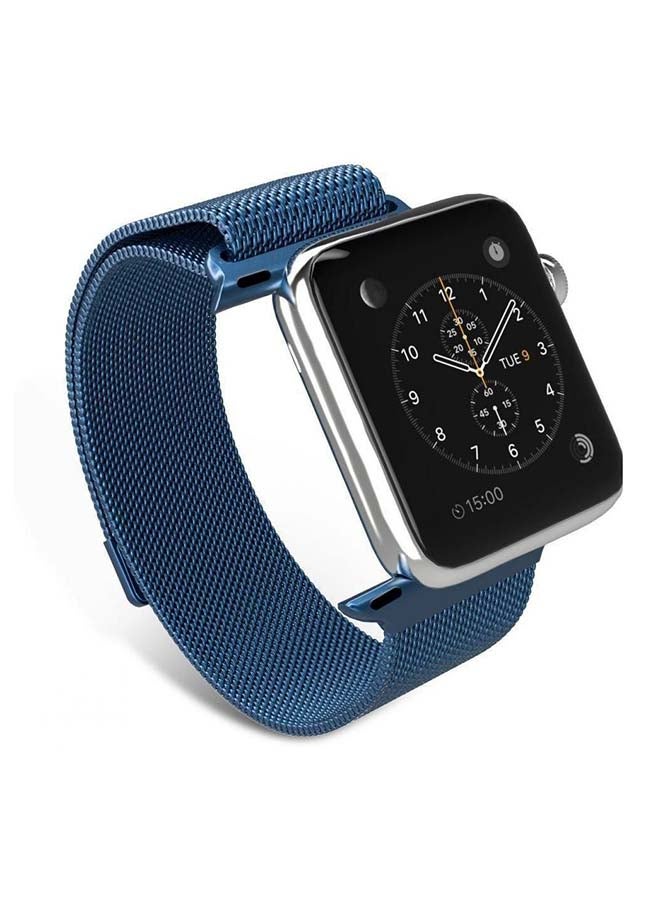 Stainless Steel Wrist Strap For Apple Watch 42mm Blue - Image 3
