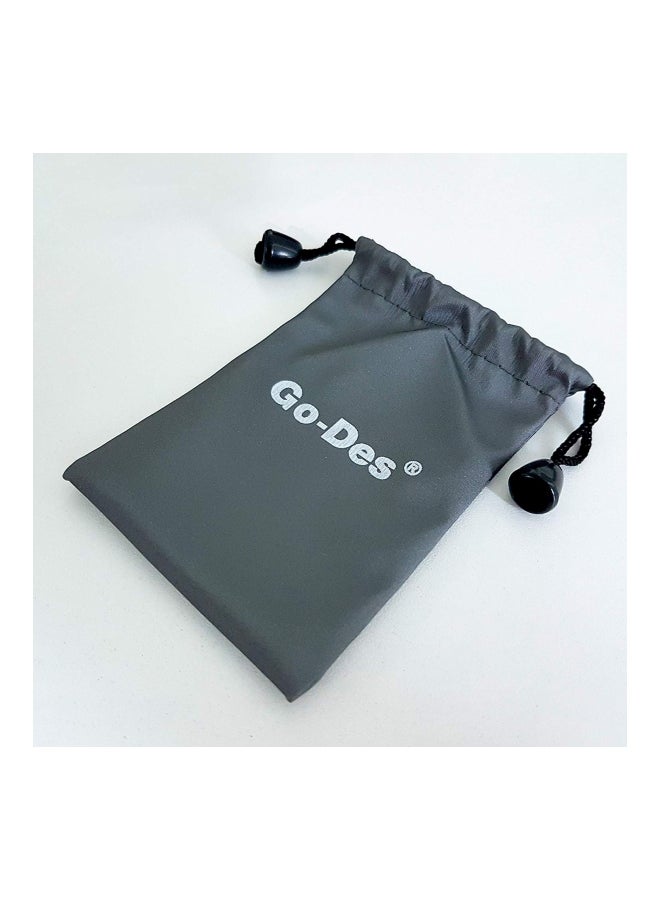 GO-DES - 2-In-1 Lightning Earphone And Charger Connector With Pouch Silver/White - Image 1