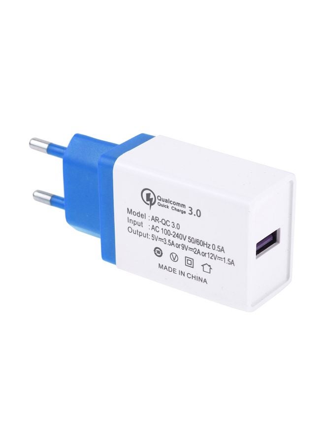 ماركة غير محددة محول شحن USB أزرق وأبيض  - Image 1
