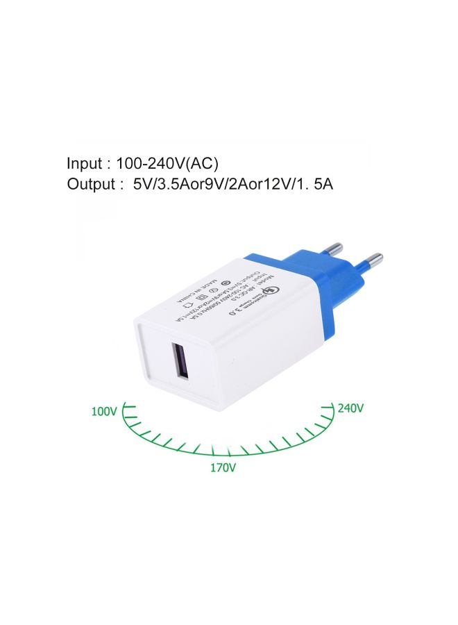 ماركة غير محددة محول شحن USB أزرق وأبيض  - Image 3