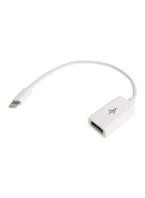 USB To Lightning OTG Adapter White