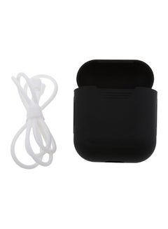 Protective Case  With Holder For Apple AirPods Black/White