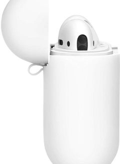FUVISION Protective Case Cover With Carabiner For Apple AirPods White  - Image 2