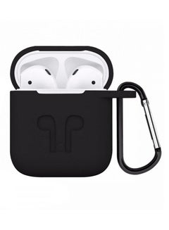 Generic Protective Carring Case With Carabiner For Apple AirPods Black  - Image 1