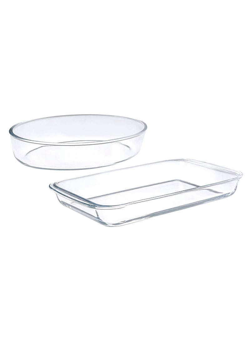 هوم بوكس طقم أطباق خَبْز من قطعتين شفاف - Image 1