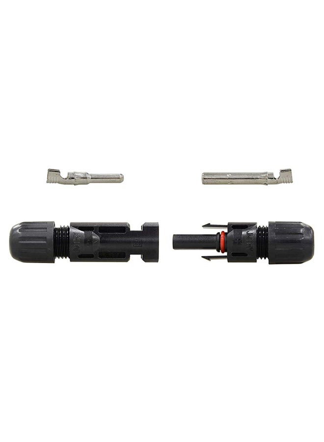 Generic Pair Of Male To Female MC4 Solar Cable Connector And Pin Black/Silver 