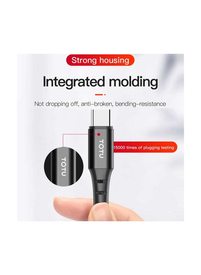 توتو ديزاين كابل للشحن ومزامنة البيانات USB Type-C أسود - Image 2