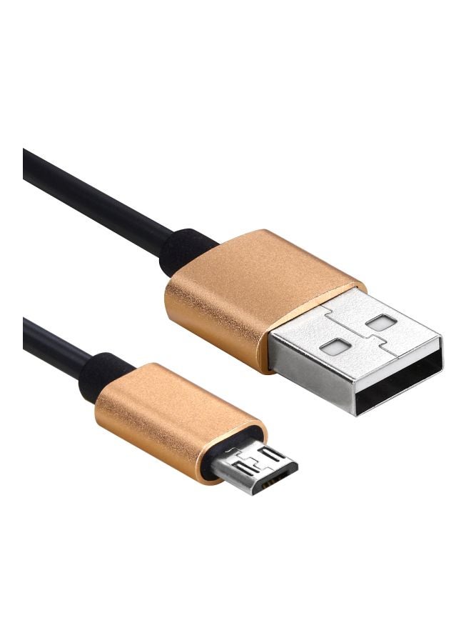 Micro USB Data Sync Elastic Spring Coiled Cable Cable Gold - Image 3