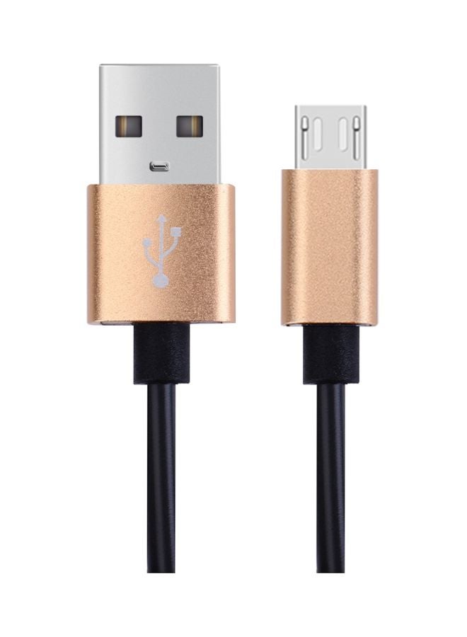 Micro USB Data Sync Elastic Spring Coiled Cable Cable Gold - Image 4