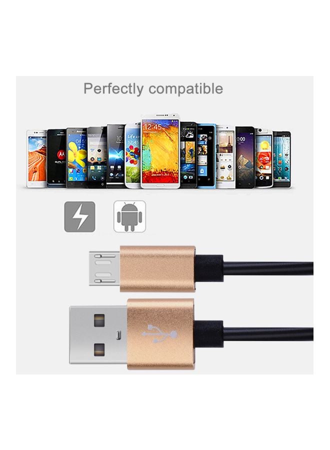 Micro USB Data Sync Elastic Spring Coiled Cable Cable Gold - Image 2