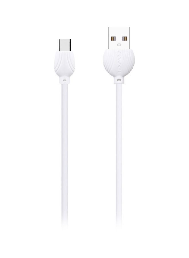 Awei 2-In-1 Type-C Charging Cable White - Image 1
