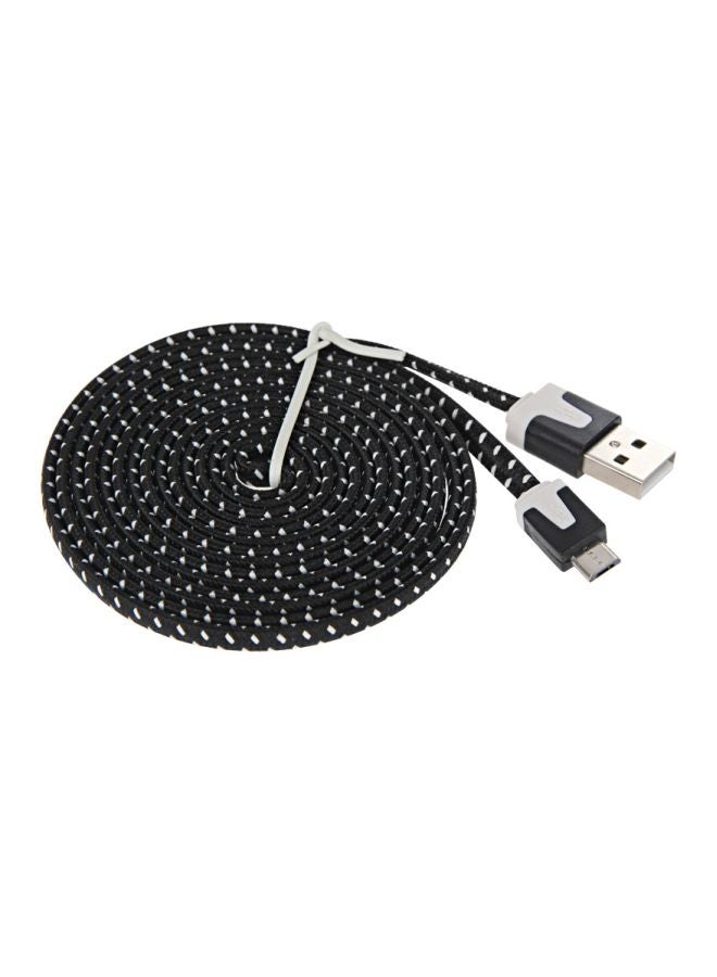 كابل شحن ومزامنة بيانات بمنفذ Micro USB أسود/ أبيض - Image 1