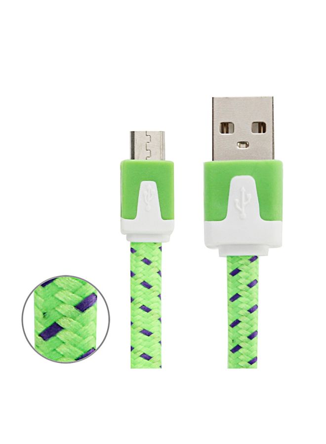 Micro USB Data Sync Charging Cable Green/White/Purple - Image 2