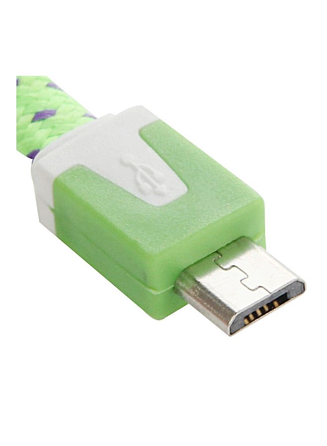 Micro USB Data Sync Charging Cable Green/White/Purple - Image 4