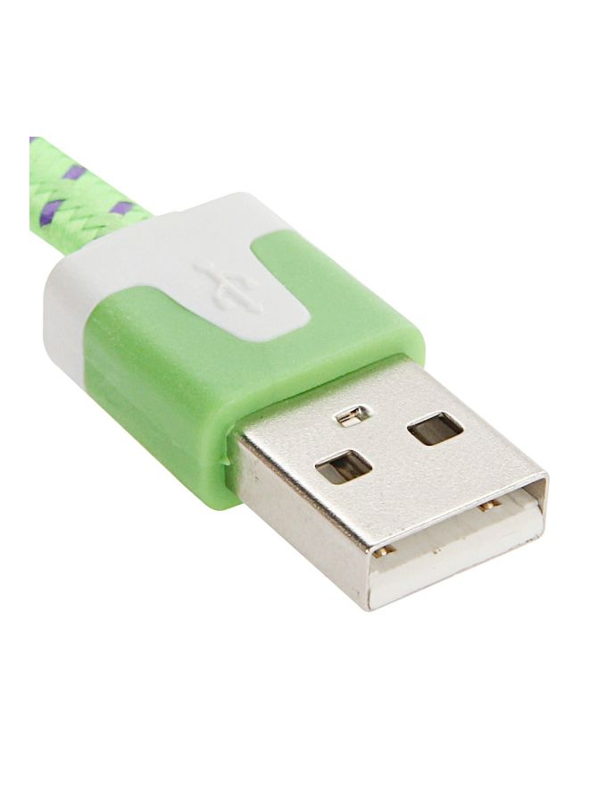 Micro USB Data Sync Charging Cable Green/White/Purple - Image 3