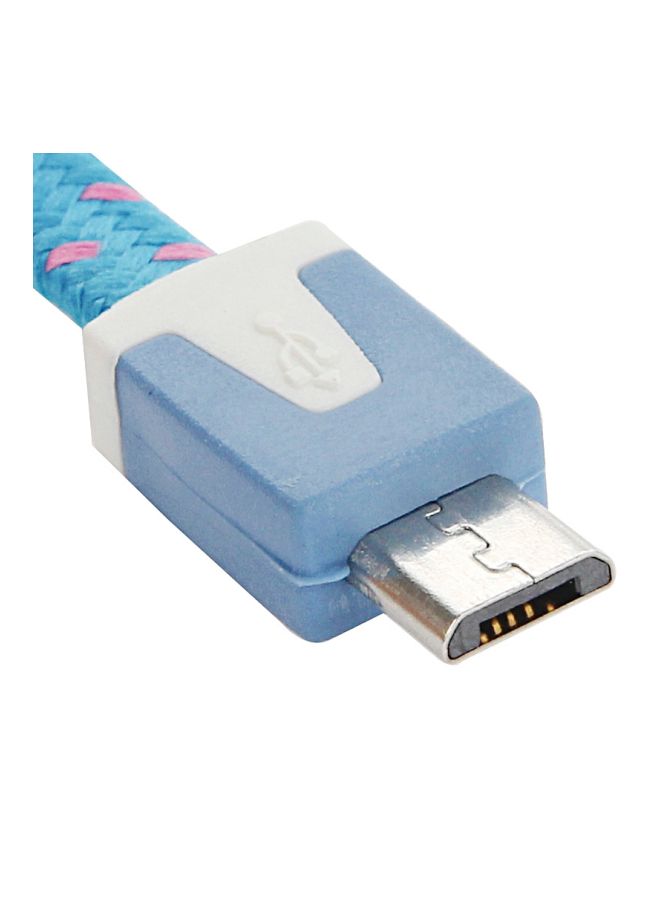 كابل شحن ومزامنة بيانات بمنفذ Micro USB أزرق/ وردي/ أبيض - Image 4