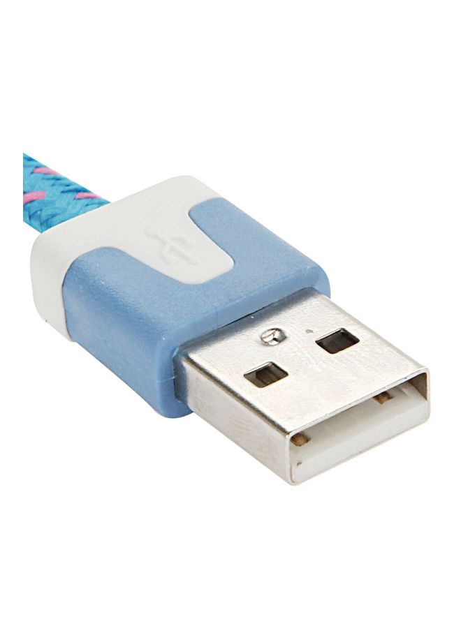 كابل شحن ومزامنة بيانات بمنفذ Micro USB أزرق/ وردي/ أبيض - Image 3