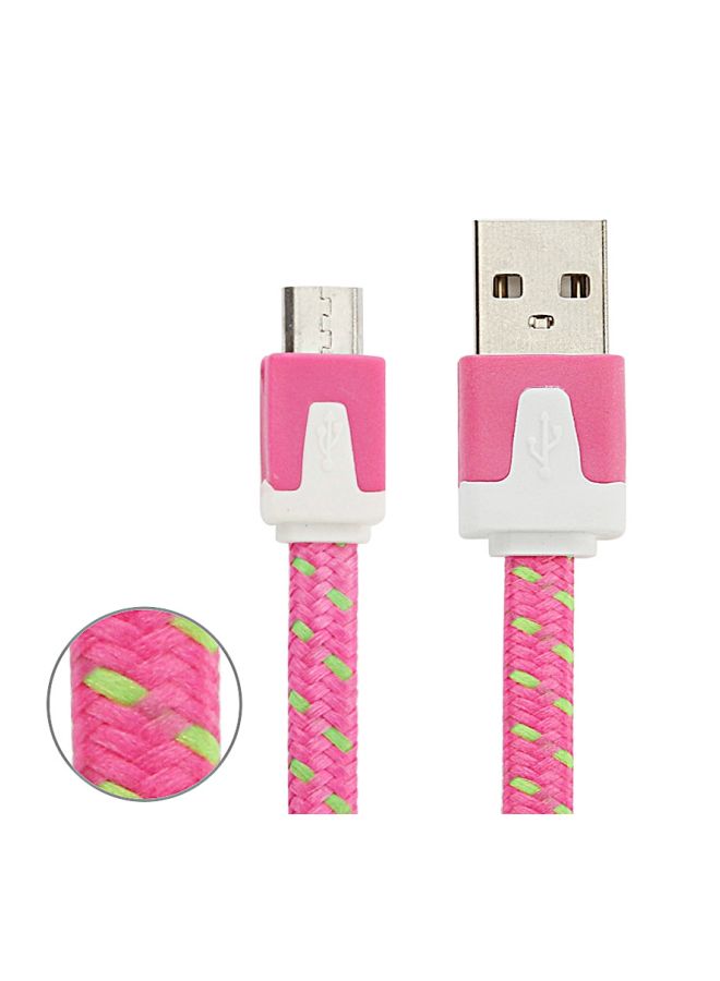كابل شحن ومزامنة بيانات بمنفذ Micro USB وردي/ أبيض/ أخضر - Image 2