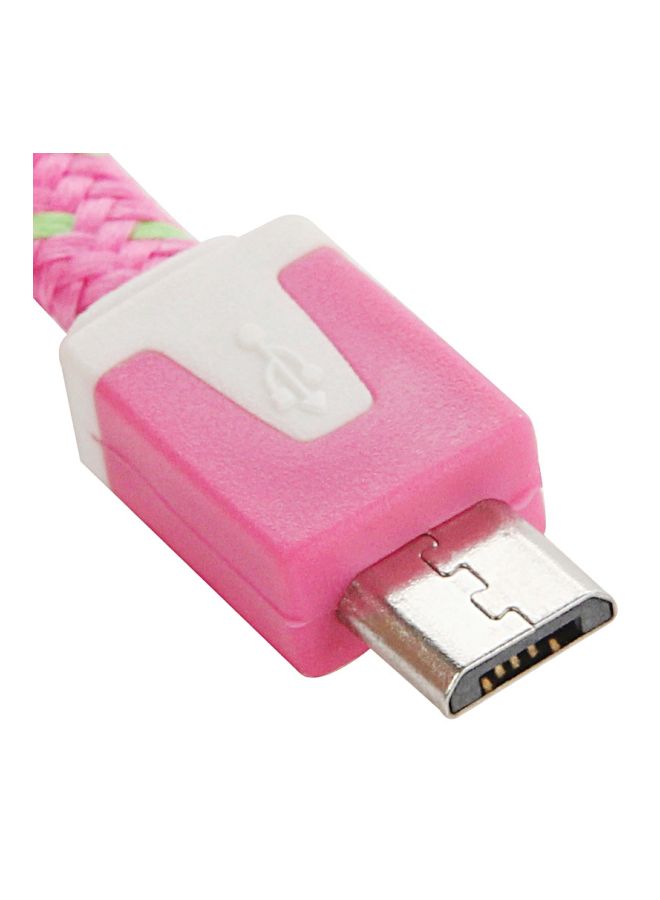 كابل شحن ومزامنة بيانات بمنفذ Micro USB وردي/ أبيض/ أخضر - Image 4