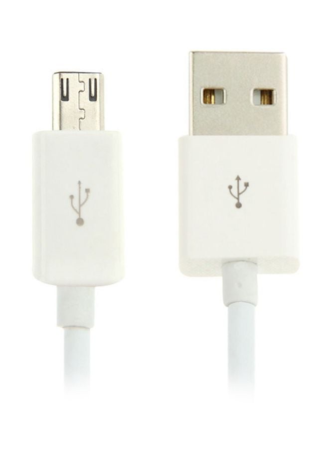 كابل شحن ومزامنة بيانات بمنفذ Micro USB أبيض - Image 1