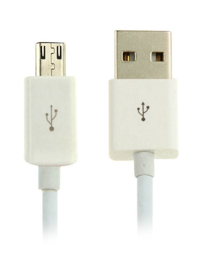 كابل شحن ومزامنة بيانات بمنفذ Micro USB أبيض - Image 1