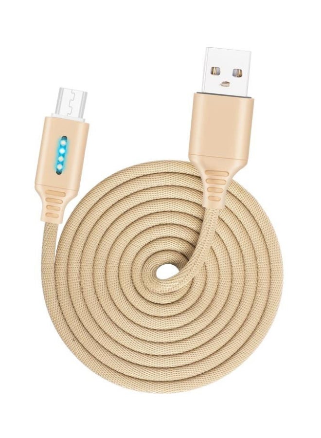 كابل شحن ومزامنة بيانات بمنفذ Micro USB ذهبي - Image 1