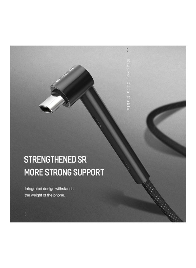 Rock Type-C Data Sync Charging Cable Black - Image 3