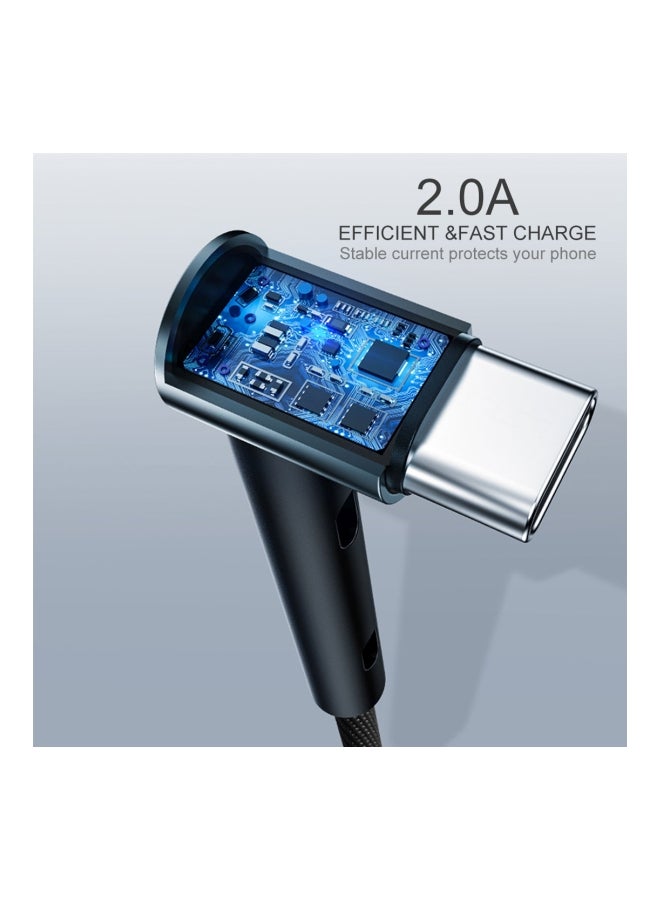 Rock Type-C Data Sync Charging Cable Black - Image 2