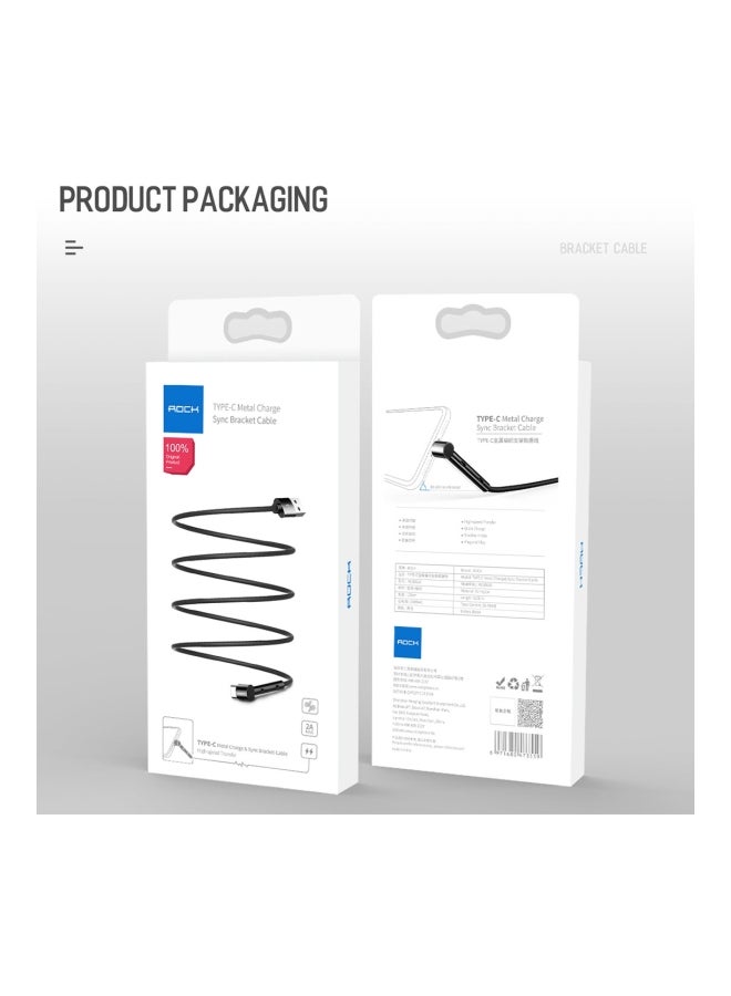 Rock Type-C Data Sync Charging Cable Black - Image 5