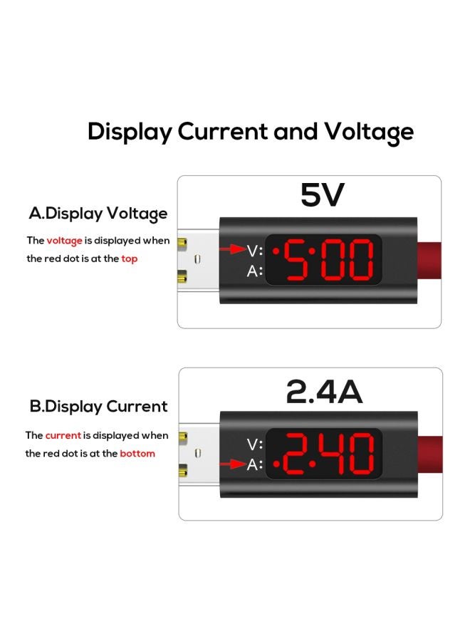 TOPK - USB To Micro USB Fast Charging And Data Sync Cable Red - Image 1