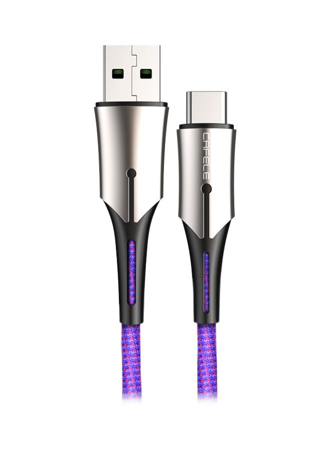 كافيلي كابل شحن ومزامنة بيانات كيرسيت من سلسلة ميتال بن من USB إلى USB Type-C أرجواني - Image 1
