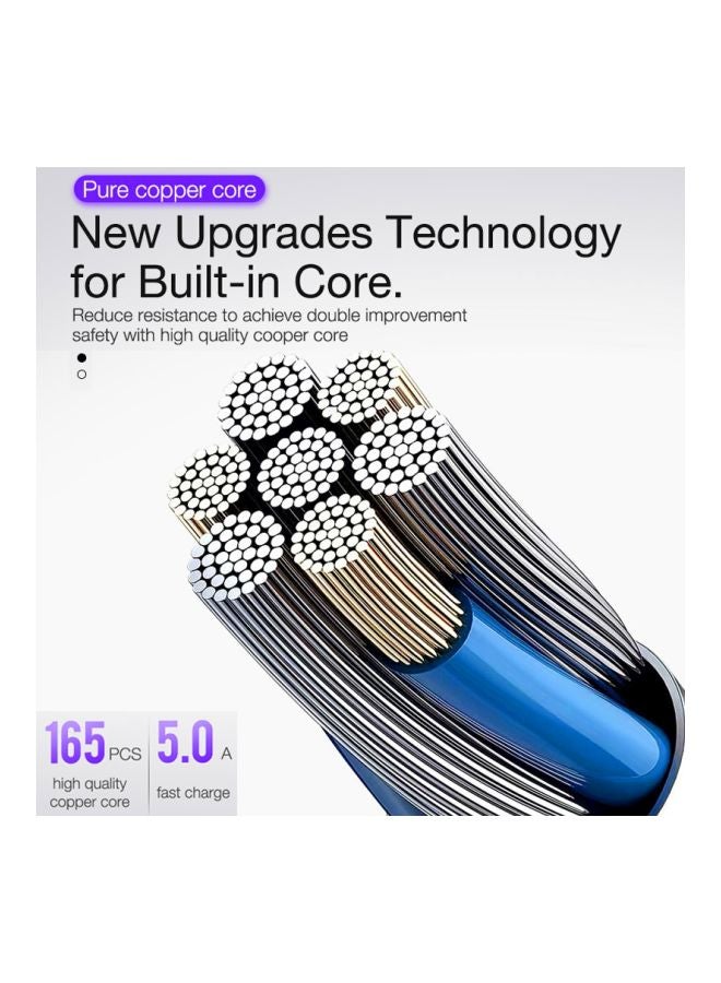 كافيلي كابل شحن ومزامنة بيانات كيرسيت من سلسلة ميتال بن من USB إلى USB Type-C أرجواني - Image 4