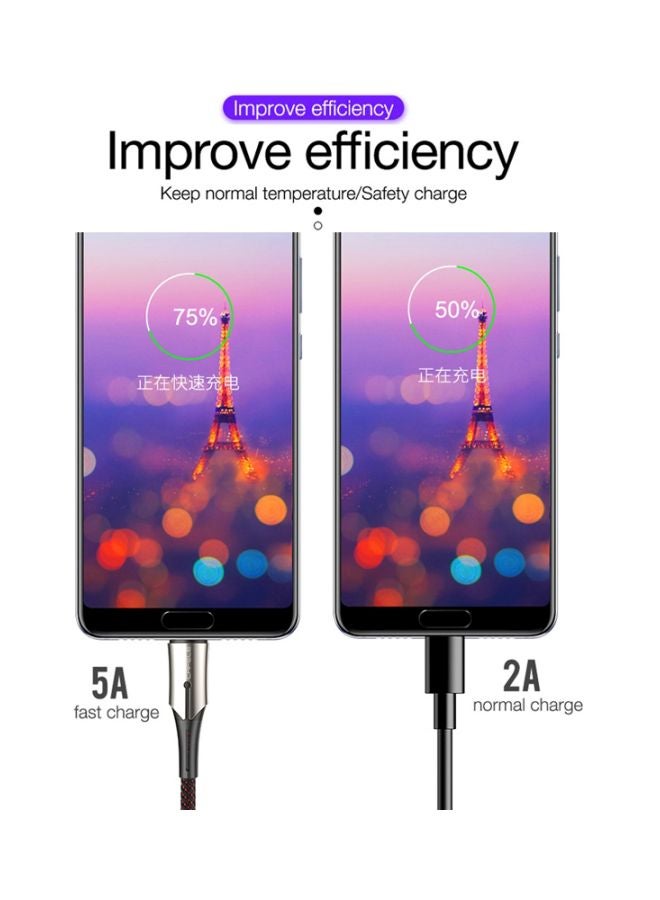 كافيلي كابل شحن ومزامنة بيانات كيرسيت من سلسلة ميتال بن من USB إلى USB Type-C أرجواني - Image 5