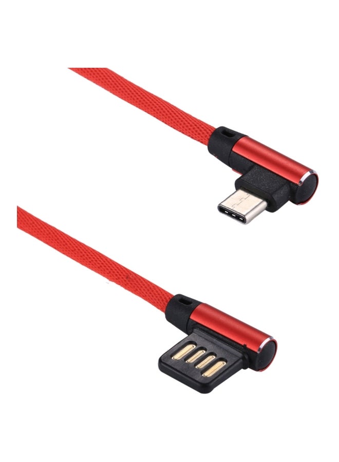 كابل شحن بمنفذي Type-C قائمين أحمر - Image 2