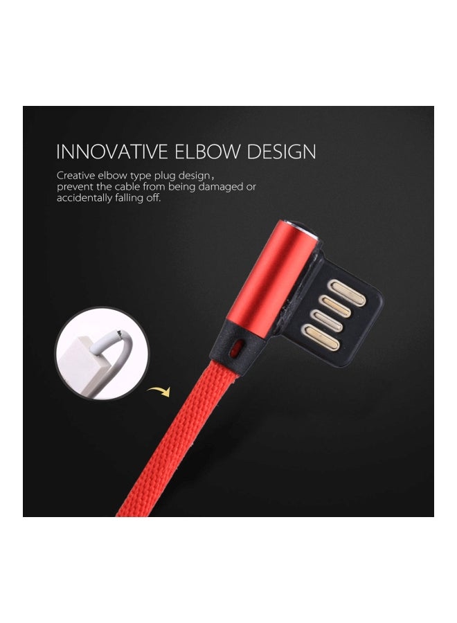 كابل شحن بمنفذي Type-C قائمين أحمر - Image 4
