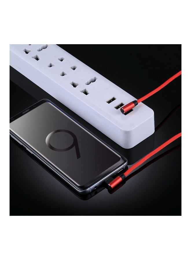 كابل شحن بمنفذي Type-C قائمين أحمر - Image 5